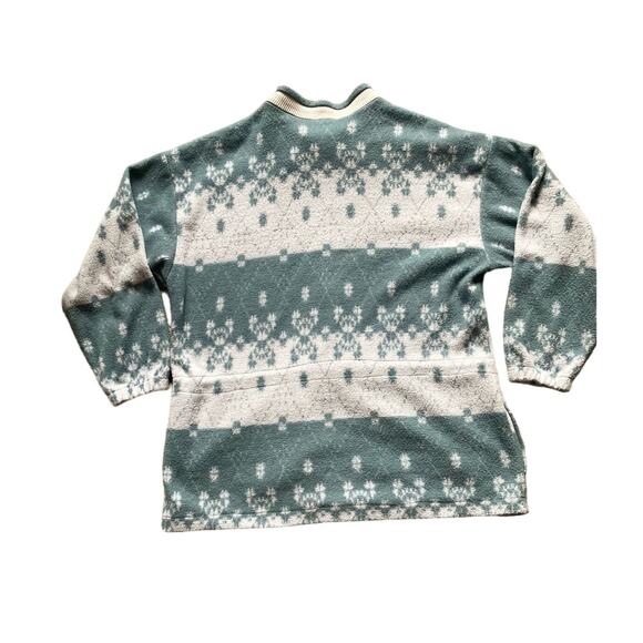 Jarray Womens/Teen Sportswear Fleece Jacket Blue Geometric XXL Vintage 90s - Picture 2 of 8